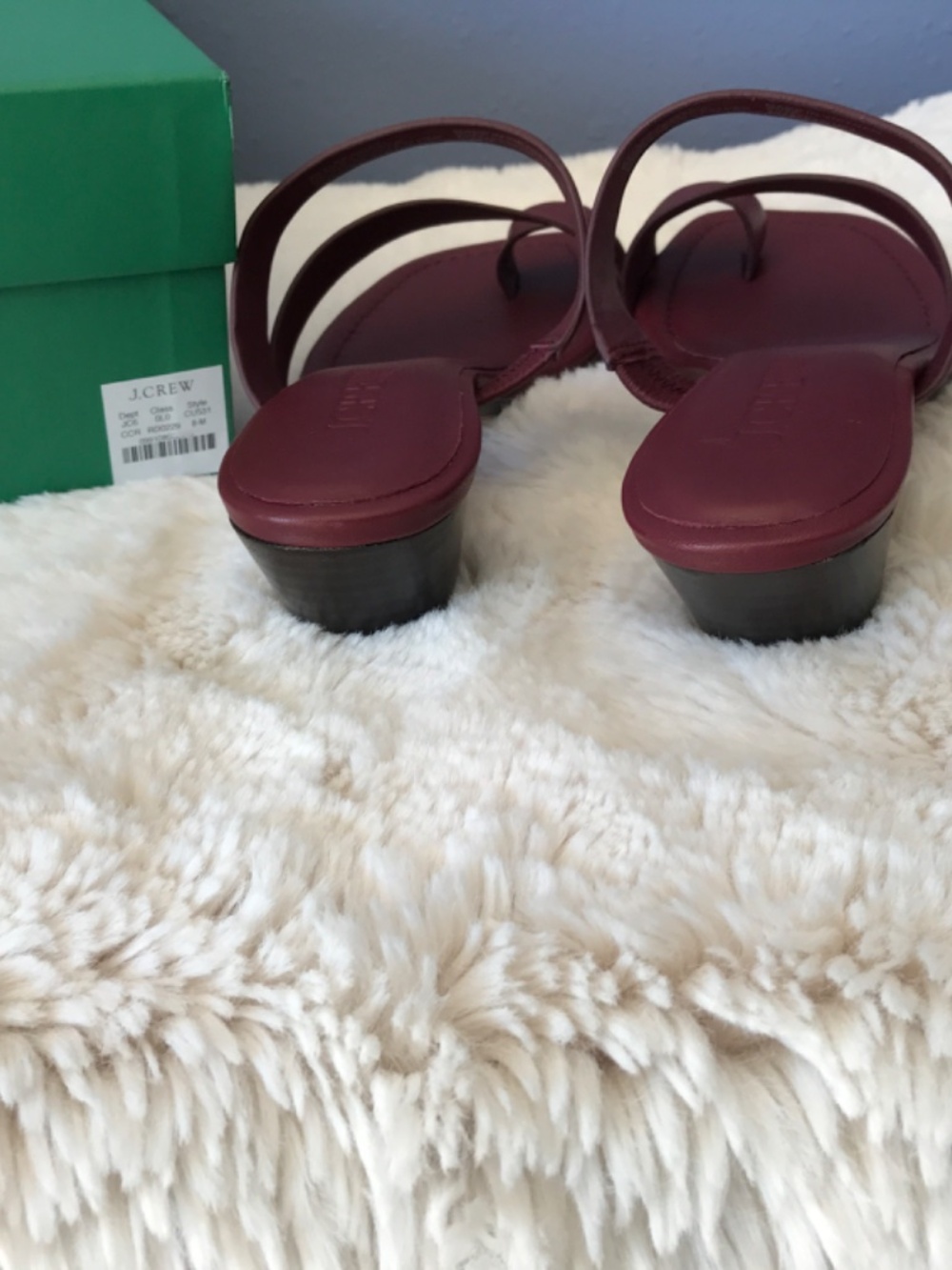 J Crew Red Toe Ring Sandals size 8 - Picture 4 of 9